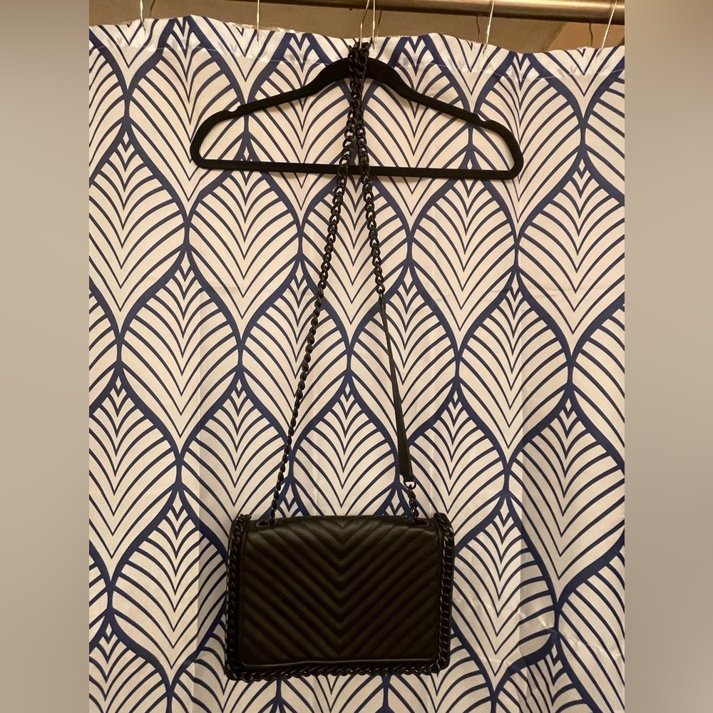 ALDO Black Should Bag With Chain Strap..Divider inside